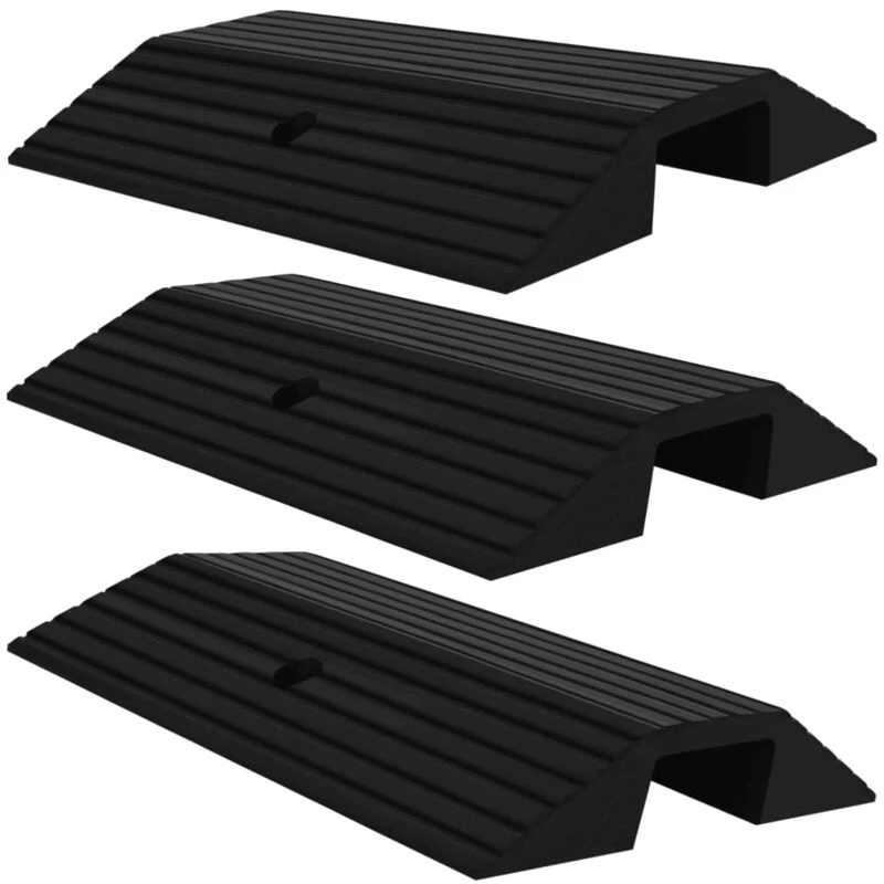 Image of VIDAXL Vidaxl - Bridge Threshold Ramps 3 pcs 49x40x8cm Rubber 8720286365434