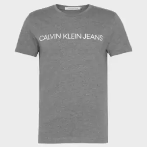 Image of Calvin Klein Jeans Mens Core Institutional Logo T-Shirt - Grey Heather - S