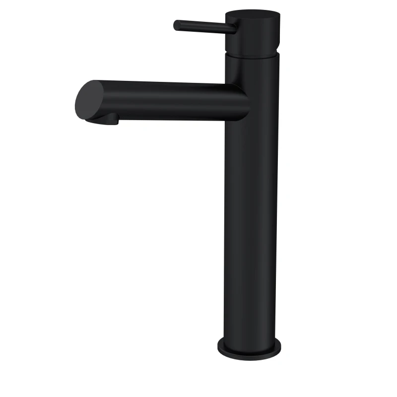 Image of BALTERLEY Minimalist Round Tall Mono Basin Mixer Tap - Matt Black BTE470