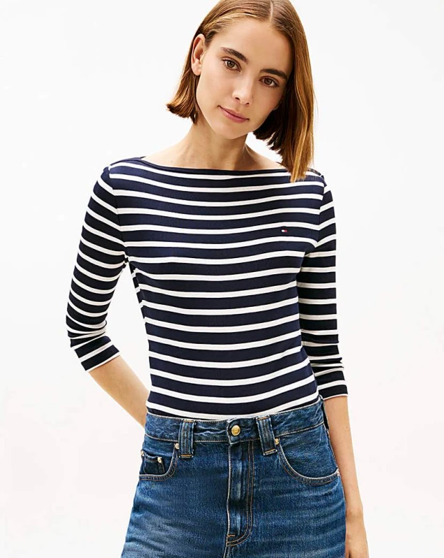 Image of Tommy Hilfiger NEW CODY SLIM BOAT-NK 3/4SLV - Blue Blue 10