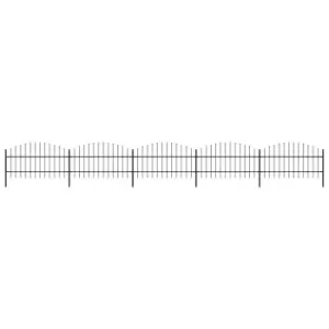 Image of Vidaxl Garden Fence With Spear Top Steel (0.75-1)x8.5 M Black