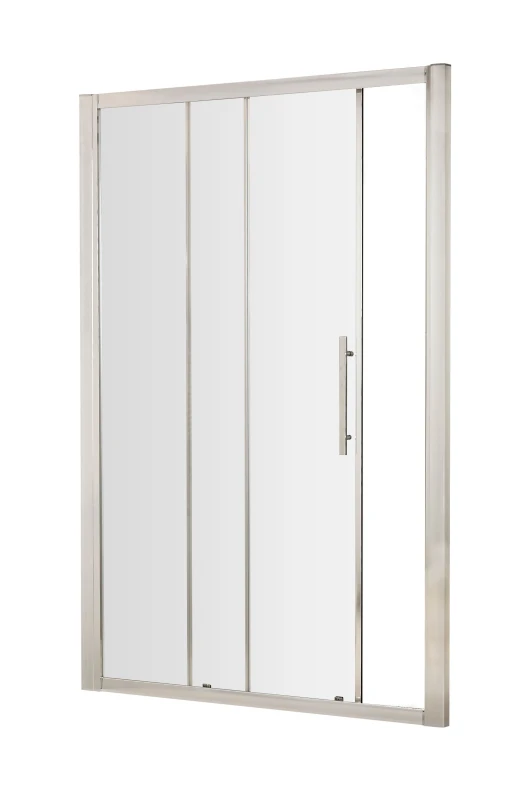 Image of Balterley 8mm Toughened Safety Glass Single Sliding Shower Door Chrome 1000mm Silver
