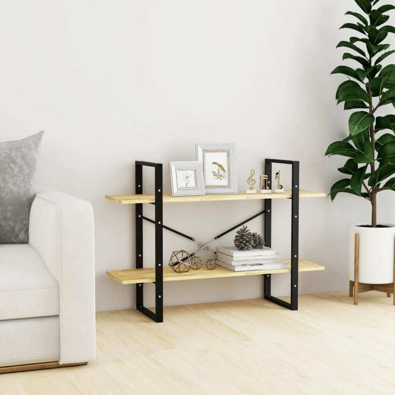 Image of Vidaxl 2-tier Book Cabinet 100X30X70 Cm Solid Pine Wood, Brown 806472