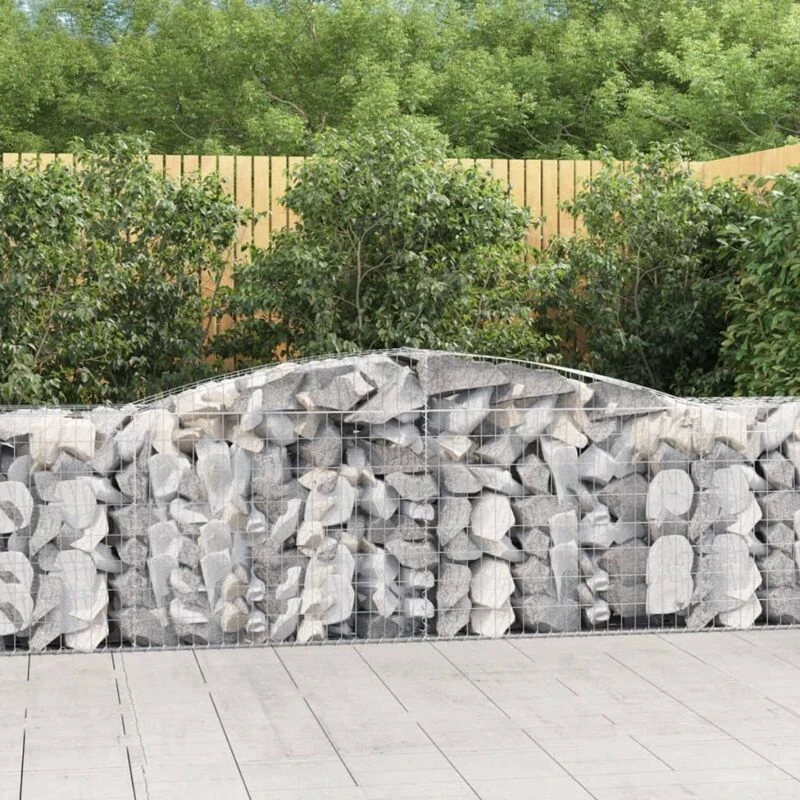 Image of VIDAXL Vidaxl - Arched Gabion Baskets 7 pcs 400x50x80/100cm Galvanised Iron 8720845575717