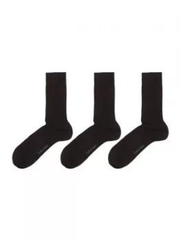 Image of Mens Calvin Klein Three Pack Cotton Dress Sock Black