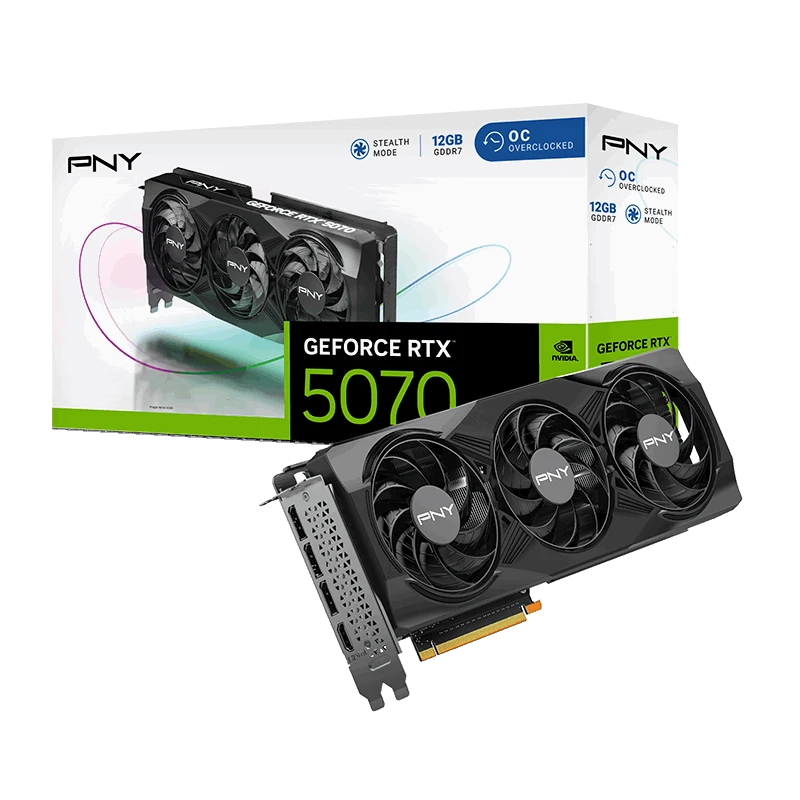 Image of PNY GeForce RTX 5070 12GB OC Triple Fan GDDR7 Graphics Card - VCG507012TFXPB1-O