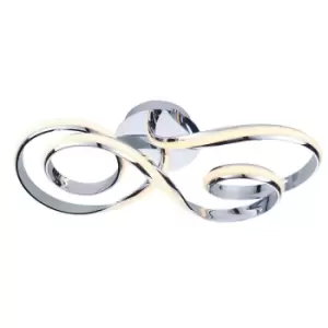 Image of Semi Flush Ceiling Light Chrome Plate & White Silicone 36W LED module