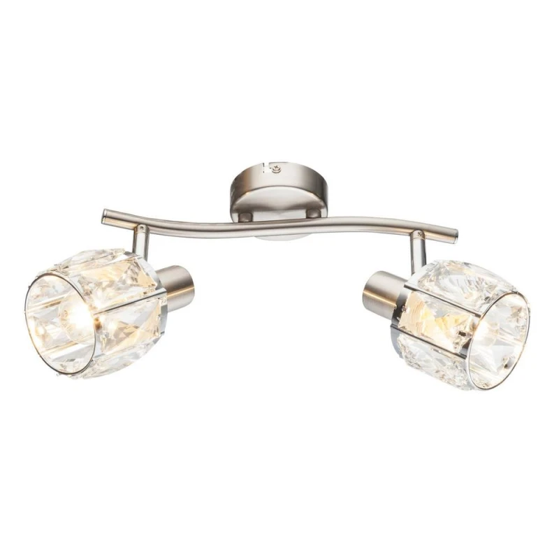 Image of Netlighting Kris Twin Ceiling Spotlight Nickel Matt 2x E14 in Grey Grey Unisex