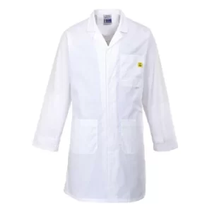 Image of Portwest Anti Static ESD Coat White M