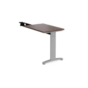 Image of Office Desk Rectangular Desk 800mm With Return Walnut Tops With Silver Frames TR10