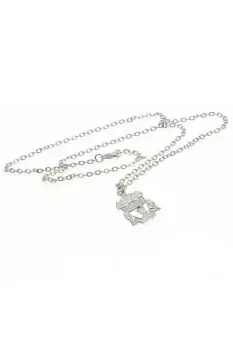Image of Silver Plated Crest Pendant And Chain