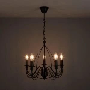 Image of Vas Birdcage Black 5 Lamp Pendant ceiling light