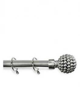 Image of Large Studded Ball Finial Extendable Curtain Pole