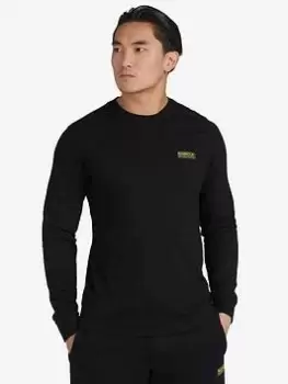 Image of Barbour International Small Logo Long Sleeve T-Shirt - Black, Size 3XL, Men