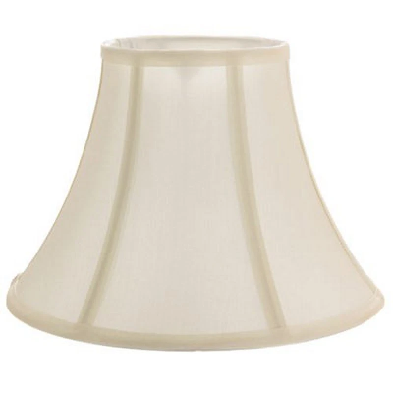 Image of Happy Homewares Traditional Empire Shaped 14" Lamp Shade In Rich Silky Cream Cotton Fabric