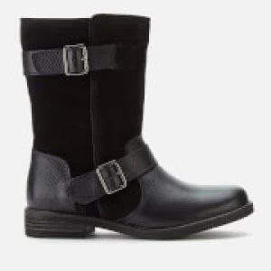 Image of Clarks Womens Demi Flow Biker Boots - Black - UK 3