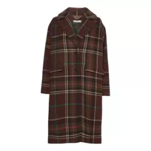 Image of Tommy Hilfiger Wool Blend Check Sb Relaxed Coat - Green
