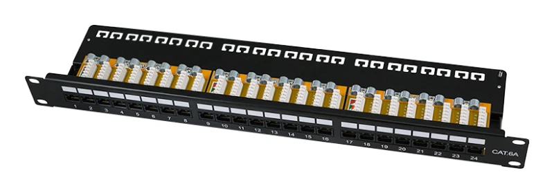 Image of LogiLink Cat.6A Patch Panel 24-Port UTP. 90° LSA termination