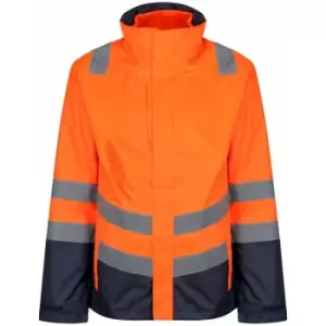 Image of Regatta Mens Pro 3 in 1 Hi-Vis Jacket (M) (Orange/Navy) - Orange/Navy