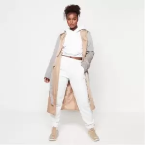 Image of Missguided Check Splice Double Breasted Trench Coat - Multi