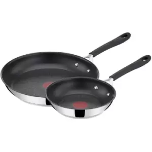 Image of Tefal Jamie Oliver Stainless Steel 2 Piece Frypan Set - 20/28 cm