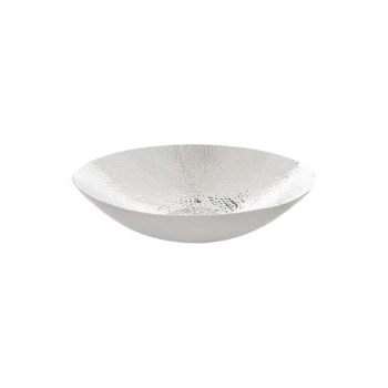 Image of Hotel Collection Hotel Beaten Metal Round Bowl - Silver