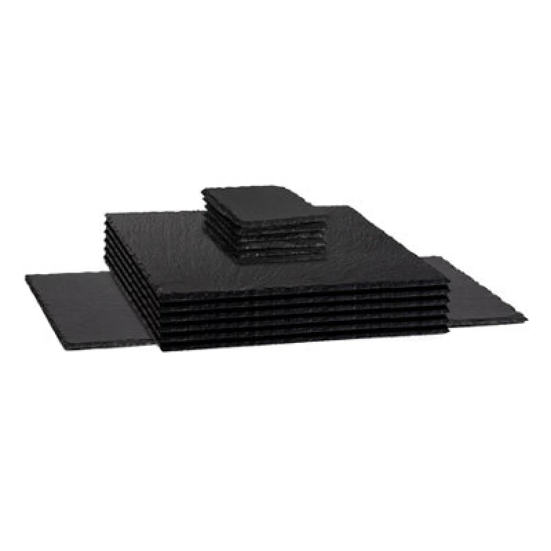 Image of Argon Tableware 13 Piece Square Slate Placemats & Coasters Set