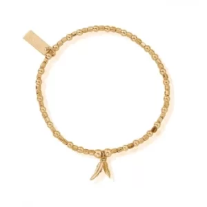 Image of ChloBo Gold Plated Mini Cube Double Feather Bracelet GBCFB1096