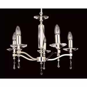 Image of Chandelier without lampshades Toulon Nickel 5 bulbs 35cm