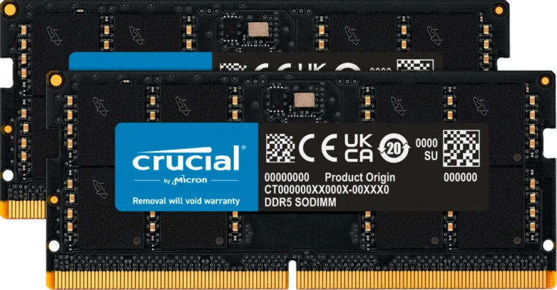Image of Crucial Crucial CT2K64G56C46S5 memory module 128GB 2 x 64GB DDR5 262-pin SO-DIMM CT2K64G56C46S5