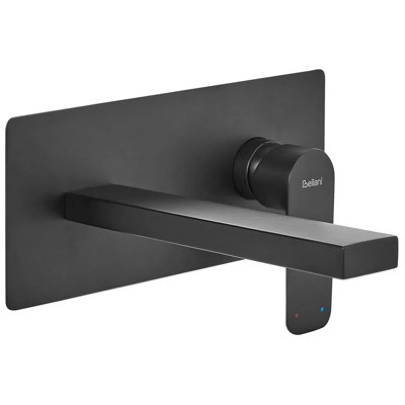 Image of Beliani Wall Mounted Basin Mixer Tap Dichato Brass Black