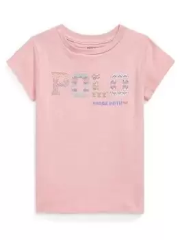 Image of Ralph Lauren Girls Polo Logo Short Sleeve T Shirt - Rose Pink, Rose Pink, Size Age: 4 Years, Women