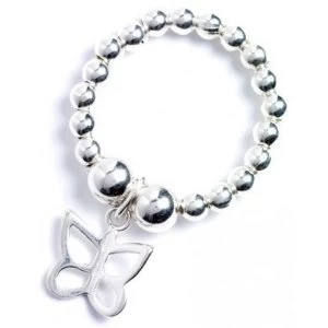 Image of Sterling Silver Ball Bead Toe Ring with Butterfly Charm