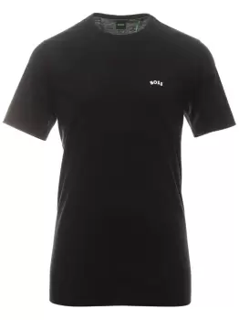 Image of BOSS Logo-print Crew-neck T-Shirt Black