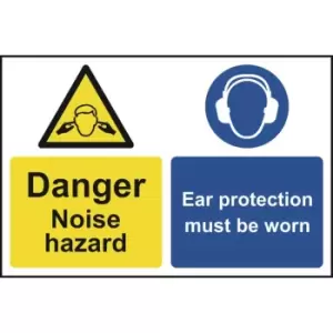 Image of Caution Noise Hazard Ear Protection Must Be Worn - PVC (200 X 300MM)