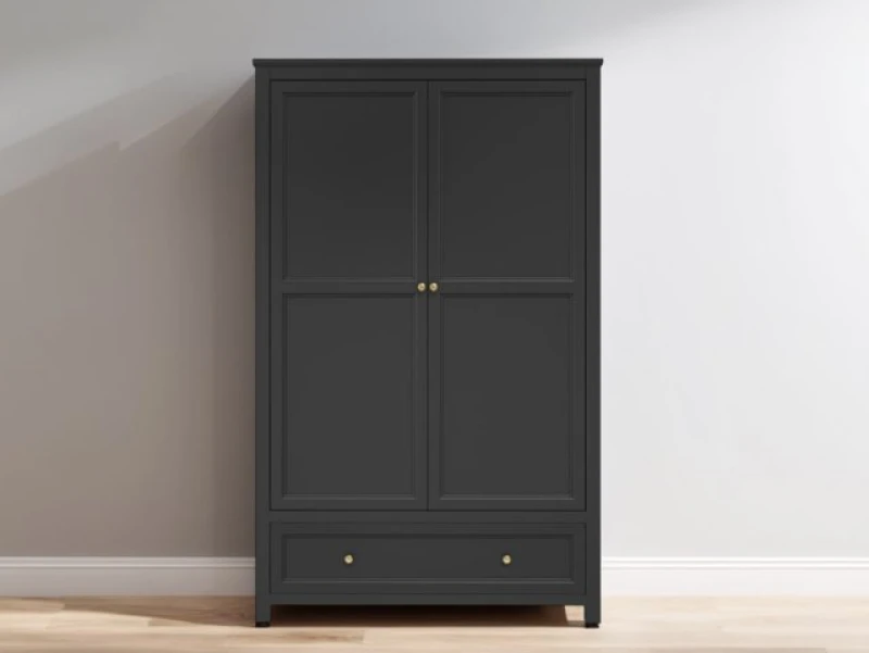 Image of LPD Ives Black 2 Door 1 Drawer Wardrobe