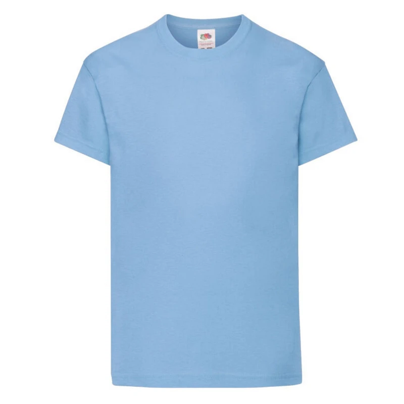 Image of Fruit of the Loom Original Cotton T-Shirt in Light Blue Size: 3-4 Years Light Blue Unisex 3-4 Years