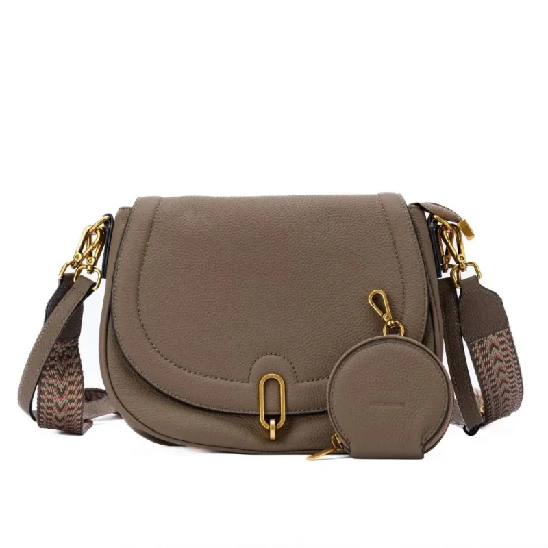 Image of Mac Alyster Womens flap half-moon shoulder bag Mac Alyster Giulia Beige Female TU