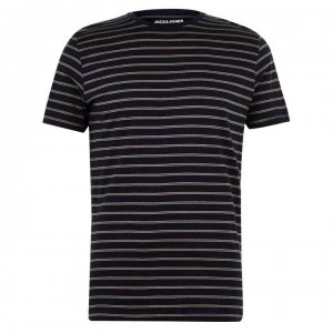 Image of Jack and Jones Thin Stripe T Shirt - TOTAL ECLIPSE