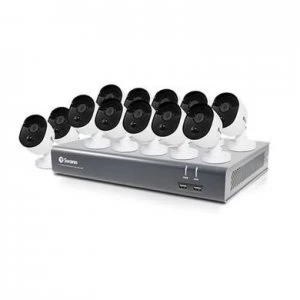 Image of Swann CCTV System - 16 Channel 1080p HD DVR with 12 x 1080p HD Motion & Heat Sensing Cameras & 2TB HDD - works with Goog