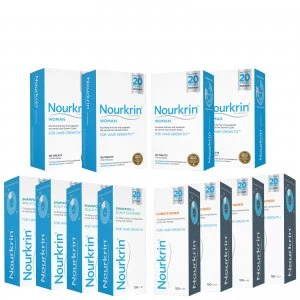 Image of Nourkrin Woman Hair Growth Supplements 12 Month Bundle with Shampoo and Conditioner x4