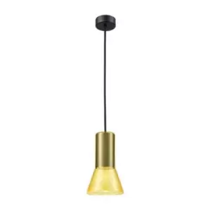 Image of Larissa Perama Dome Ceiling Pendant Light Glass 1x GU10 Yellow