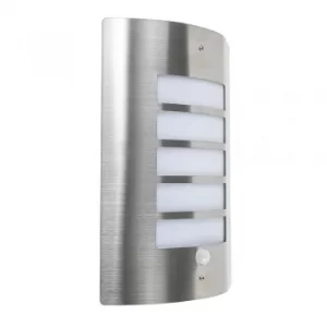 Image of Medlock IP44 PIR Bulkhead Wall Light in Brushed Chrome