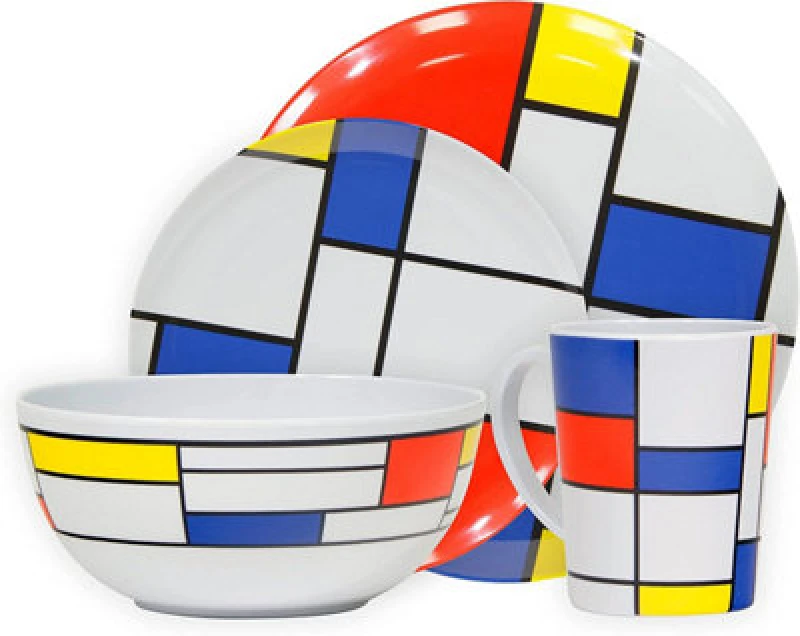 Image of Streetwize 16Pc Melamine Set De Stijl - Multi Multi 16pcs