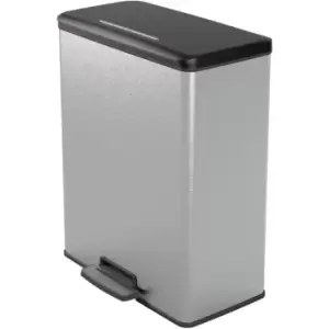Image of Pedal Bin Deco Rectangular 65L Silver Curver Silver