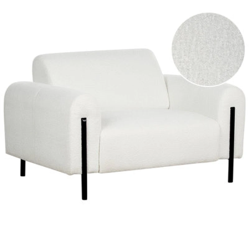 Image of Beliani Boucle Armchair White Askim