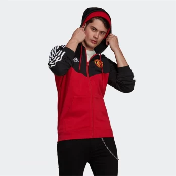 Image of adidas Manchester United Hoodie 2021 2022 Mens - Real Red / Black