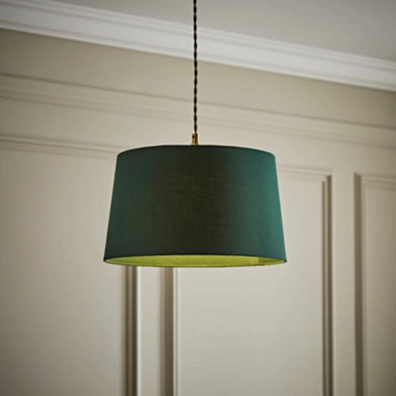 Image of ValueLights ValueLights Aspen Forest Green Tapered Easy Fit Pendant Lamp Shade in Bottle Green Size: Medium Bottle Green Medium Unisex 5016529274025