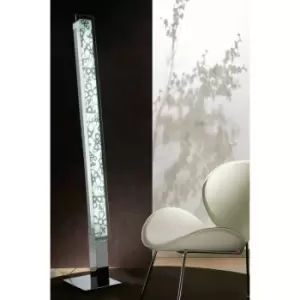 Image of Diyas - Floor lamp Euphoria 2 T5 bulbs, polished chrome/white opal glass