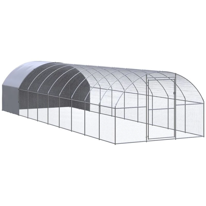 Image of VIDAXL Outdoor Chicken Coop 3x10x2 m Galvanised Steel Vidaxl 8720286844991